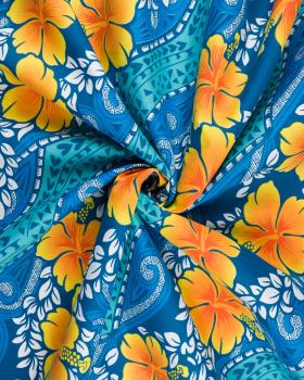 MIAMO Polynesian fabric Turquoise Blue - Tissushop